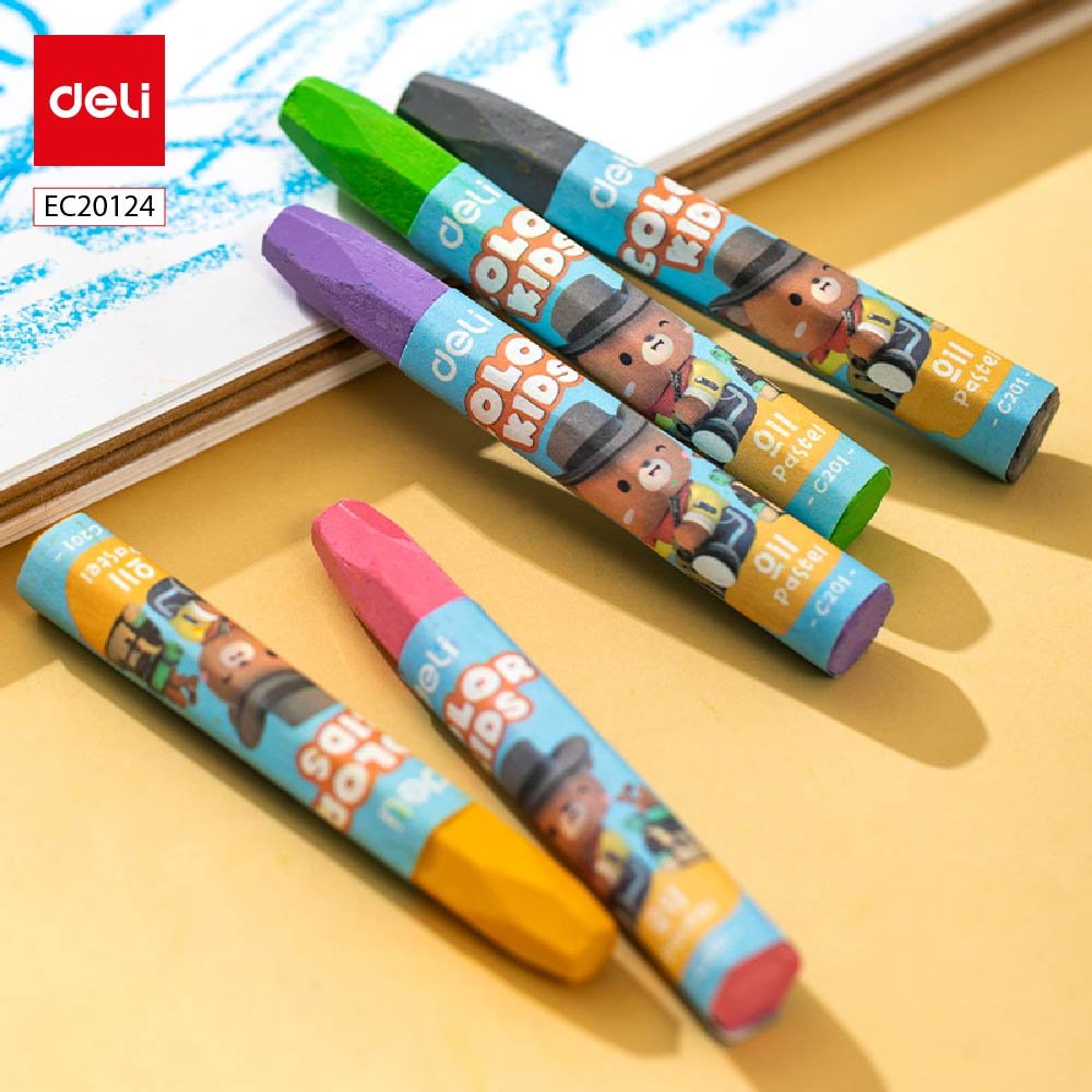 EC20124-2 ديلي أقلام تلوين أويل باستل سداسي - كالار إيموشن - بوكس بلاستيك 24 لون EC20124